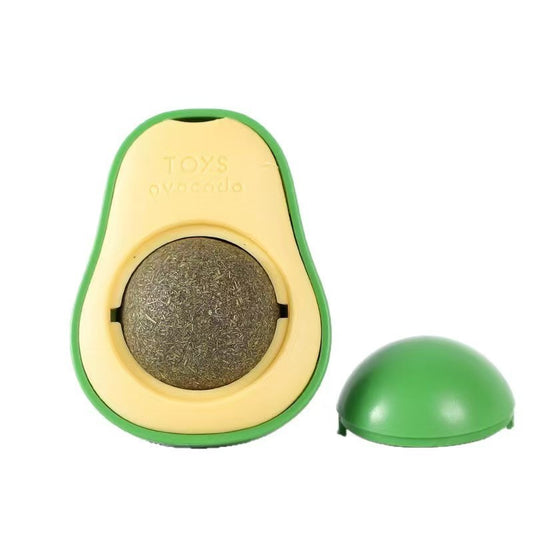 Catnip ball spinning cat toy ball